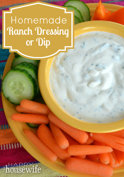 Homemade Ranch Dressing or Dip - The Happy Housewife™ :: Cooking Homemade Ranch Dressing or Dip - The Happy Housewife™ :: Cooking