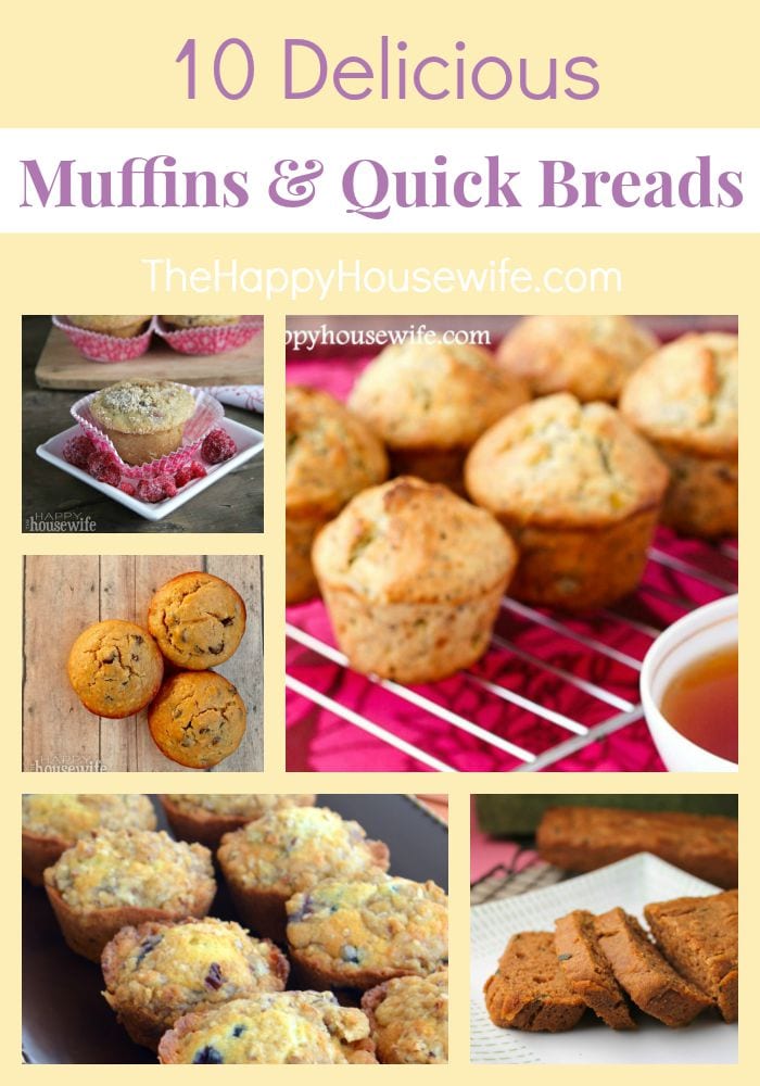 10 Delicious Muffins And Quick Breads - The Happy Housewife™ :: Cooking