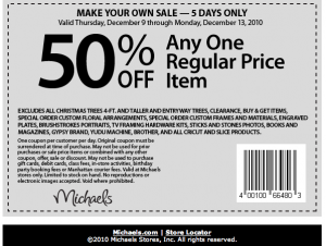 Picture 8 300x226 Michaels Stores 50% off Coupon: One Item