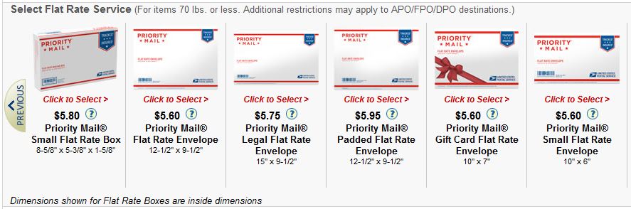 what is the postage rate for a usps priority mail small flat rate box?