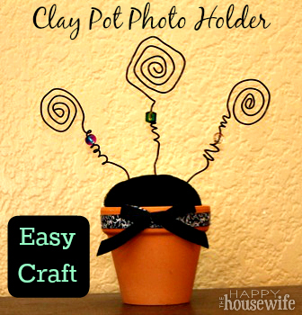 Easy Craft: Clay Pot Photo Holder Tutorial | The Happy Housewife Easy Craft: Clay Pot Photo Holder Tutorial | The Happy Housewife