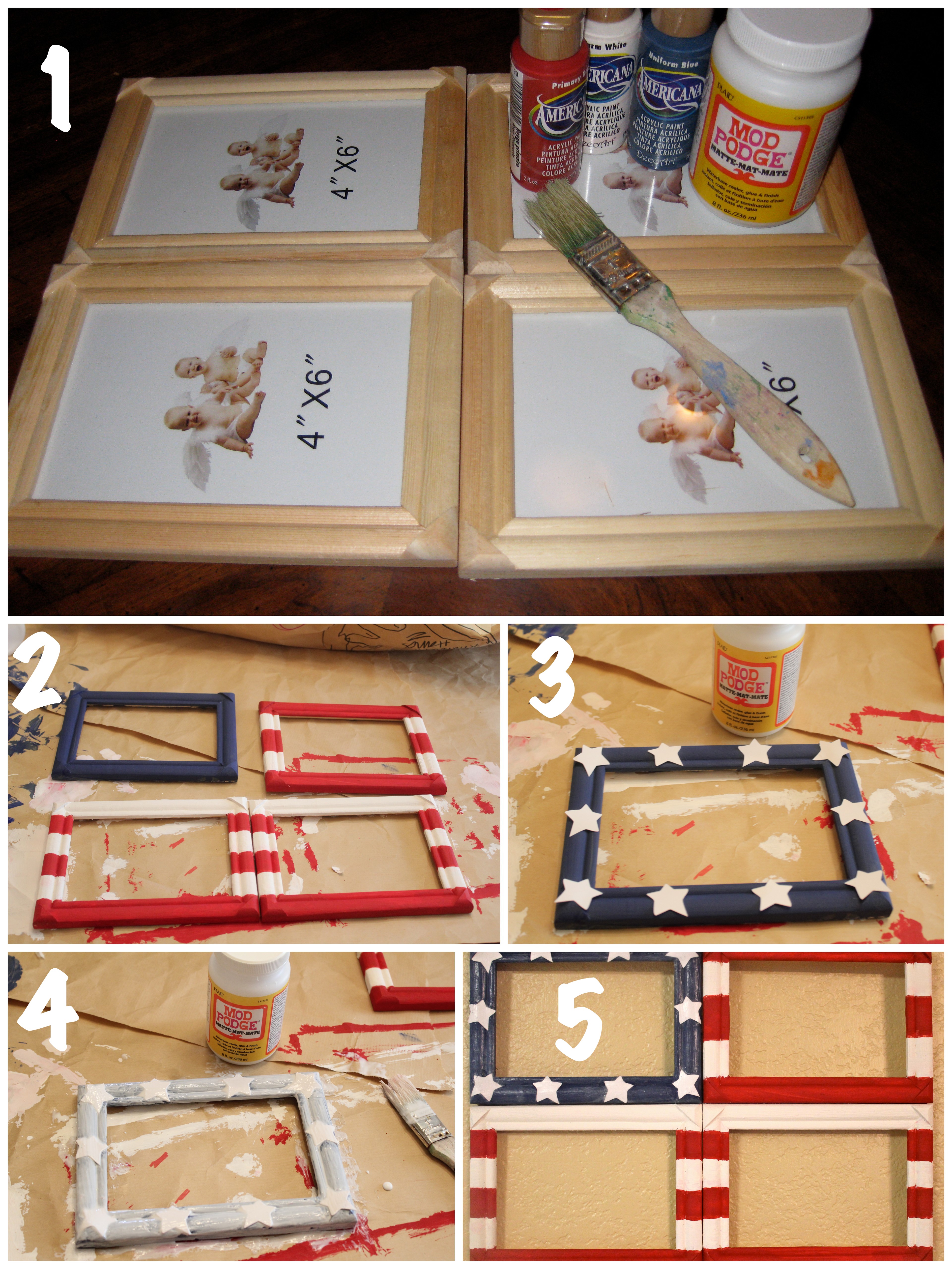 DIY Flag Photo Collage Frame