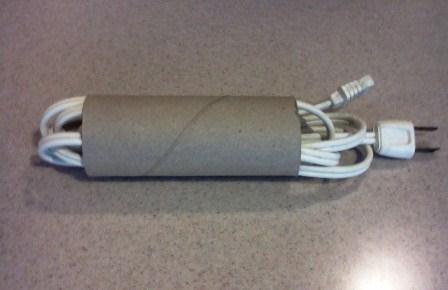 cord in toilet paper tube