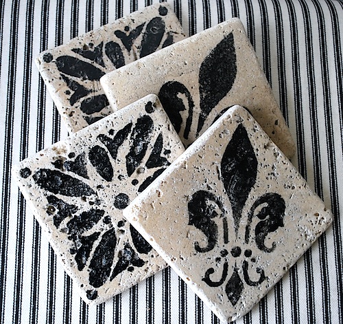 stenciled-marble-coasters-ticking
