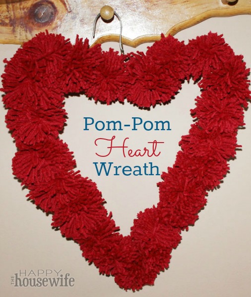 Pom-Pom Heart Wreath | The Happy Housewife