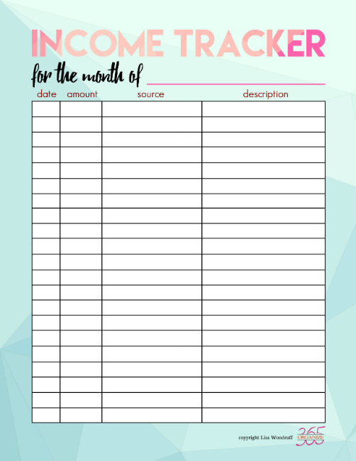 expense and income tracker printable