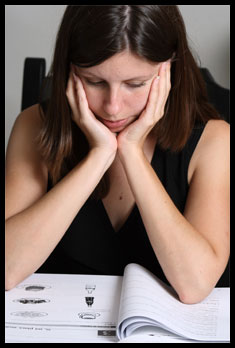 woman studying