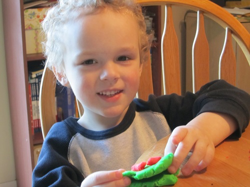 Happy boy, happy monster