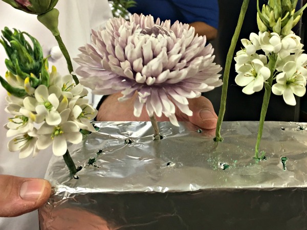 These flowers are edible and made of out gum paste!