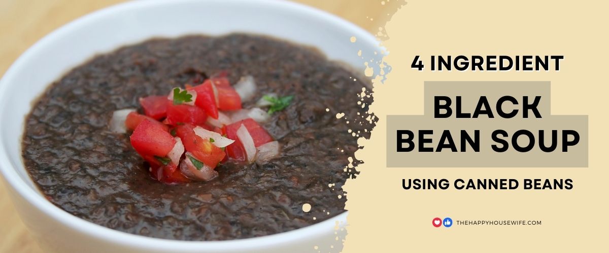 Easy Black Bean soup using canned beans
