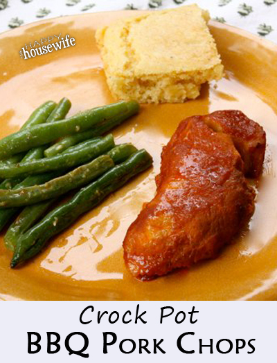 Crock Pot BBQ Pork Chops | The Happy Housewife