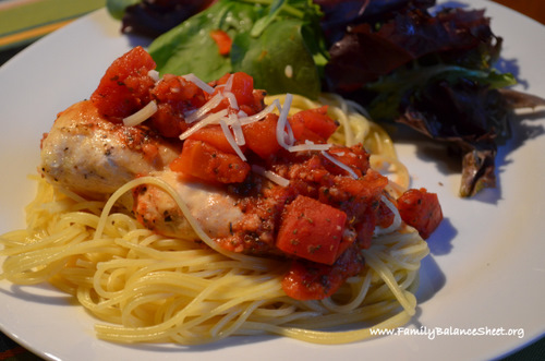 Baked Bruschetta Chicken at The Happy Housewife