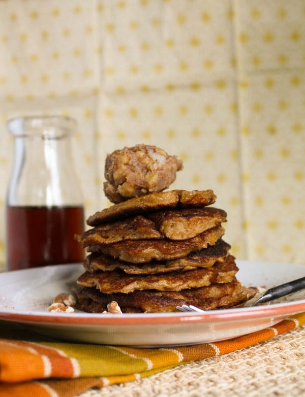 Gluten-Free Oatmeal Pancakes with Walnut Butter at The Happy Housewife
