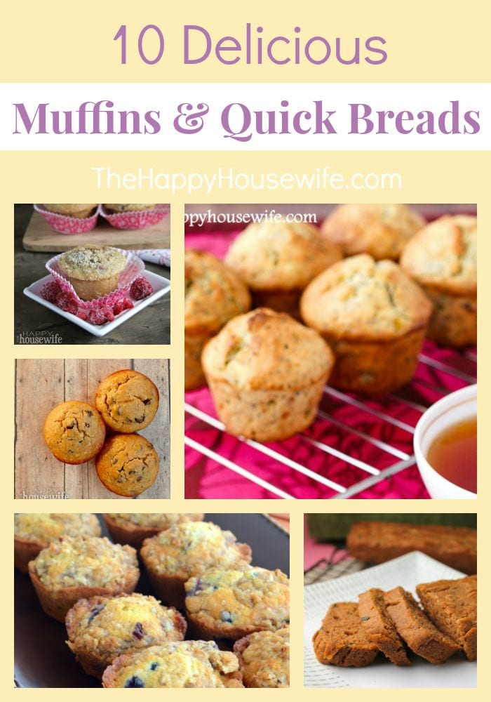 10 Delicious Muffins and Quick Breads - The Happy Housewife™ :: Cooking