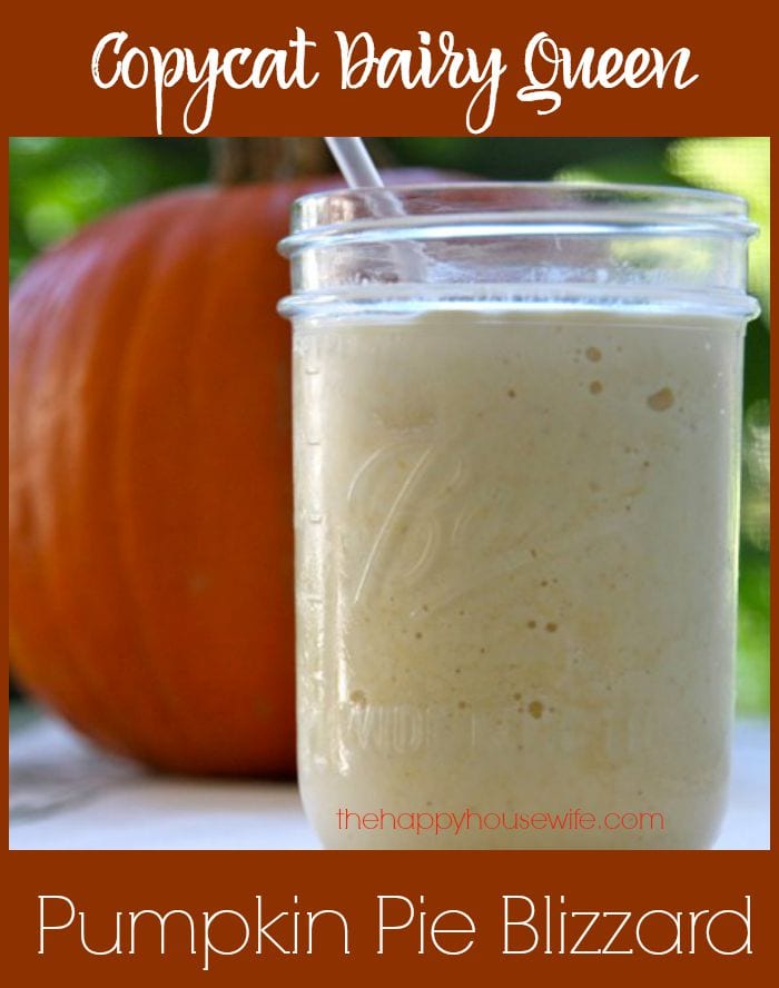 This Dairy Queen copycat pumpkin pie blizzard is perfect for fall. It tastes just like the blizzard from Dairy Queen, but you don't have to leave the house to get it.