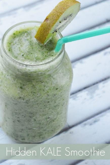 This easy Hidden Kale Smoothie requires only 4 ingredients. The banana and kiwi provide flavor and sweetness that keep the kale 