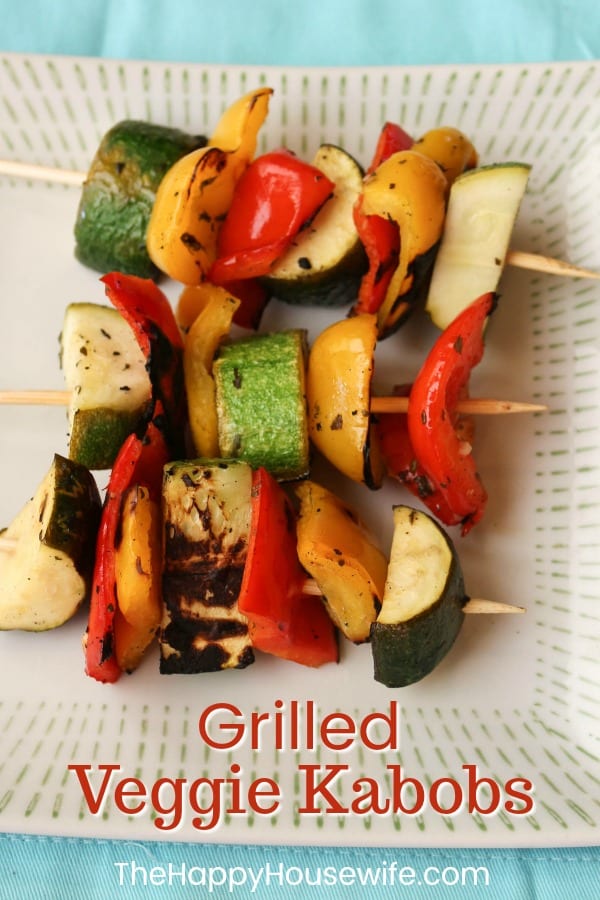 One the best things about these marinated Grilled Veggie Kabobs is that they're equally delicious hot or cold. And your kids can help chop the veggies!