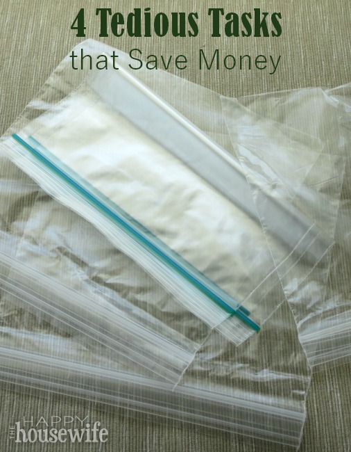 4 Tedious Tasks that Save Money at The Happy Housewife