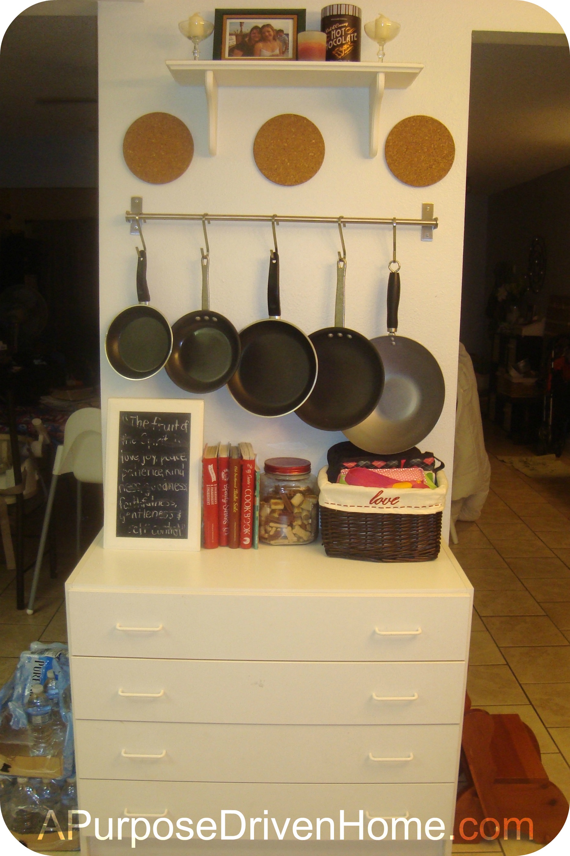 Organizing In The Kitchen With A Recycled Dresser The Happy