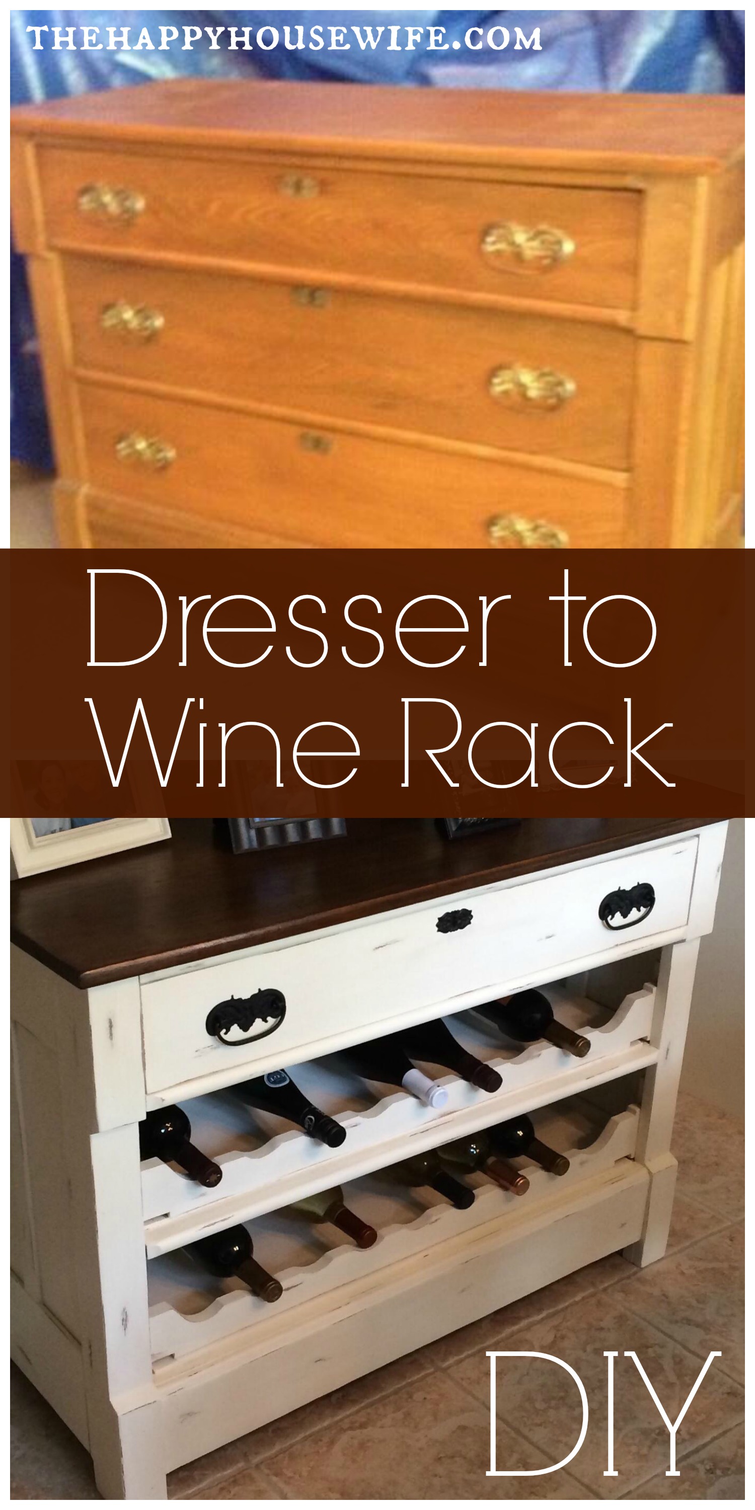 Dresser to Wine Rack DIY - The Happy Housewife™ :: Home 
