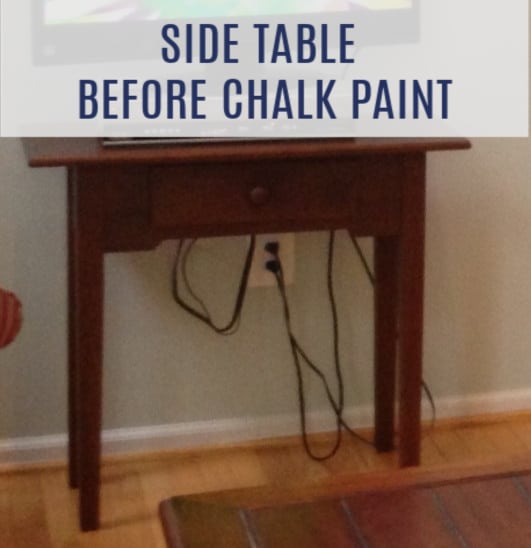 side table before chalk paint