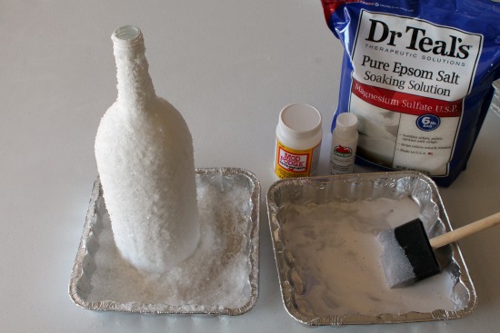 Snowy Wine Bottle Vase step 5 at The Happy Housewife