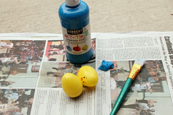 Bird's Nest Spring Craft - painting eggs