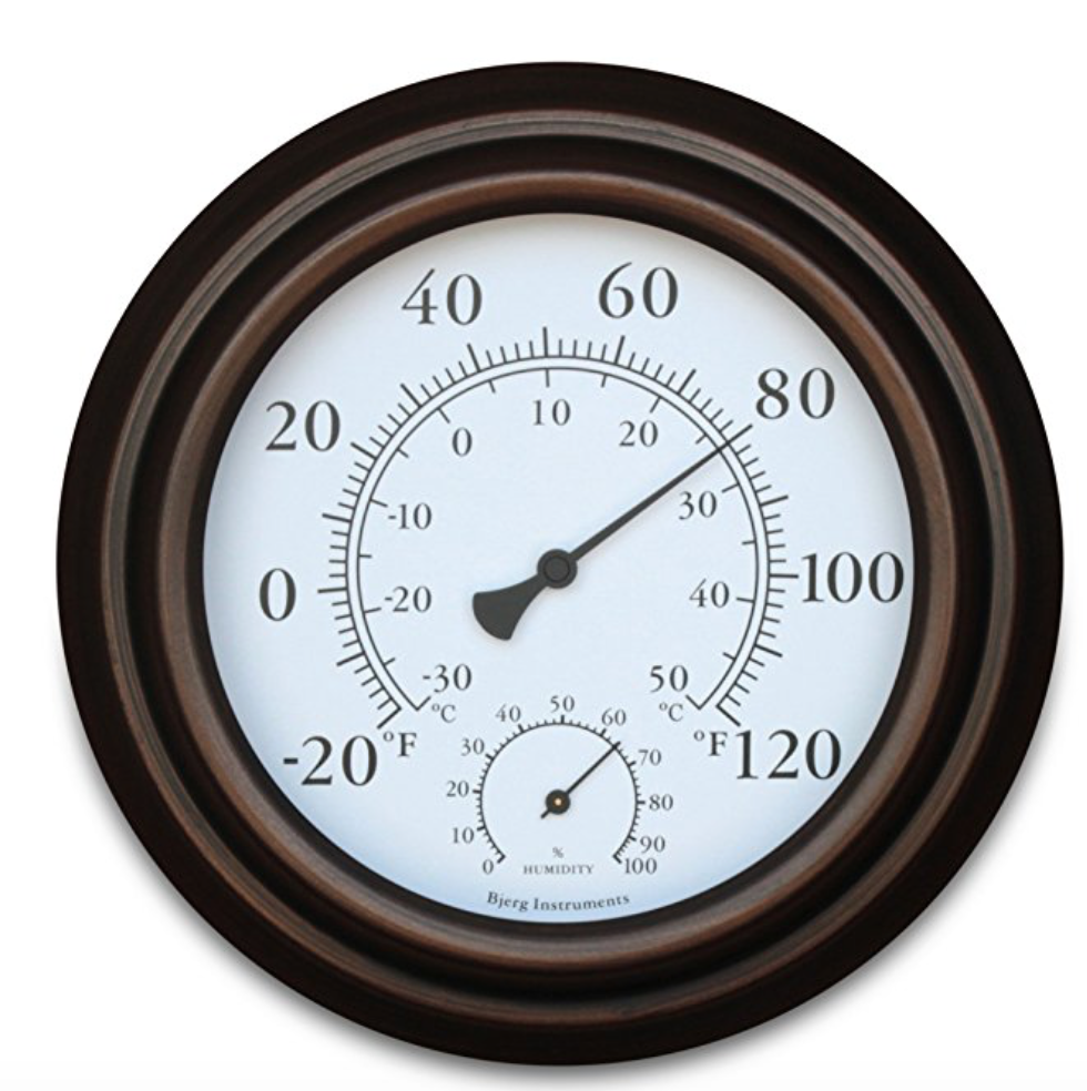 indoor outdoor metal thermometer hygrometer 