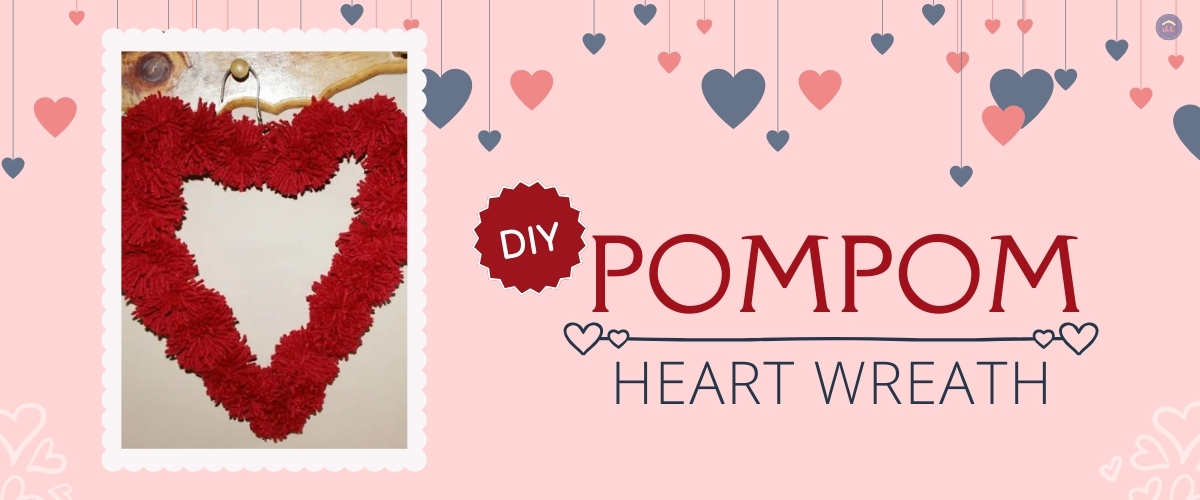 pom pom heart wreath