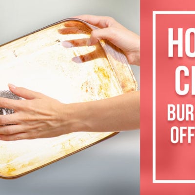 How to clean burnt sauce off a pyrex dish