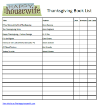 Thanksgiving Book List