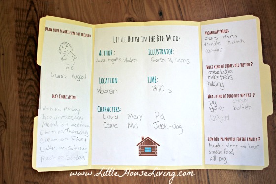 little house in the big woods lapbook