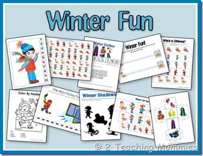 winter preschool printables 