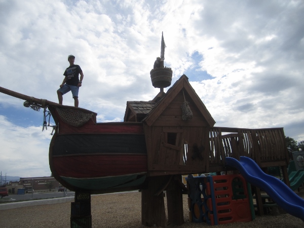 Son on a Pirate playground