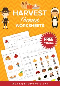 Harvest Themed Worksheets: Free Printables - The Happy Housewife