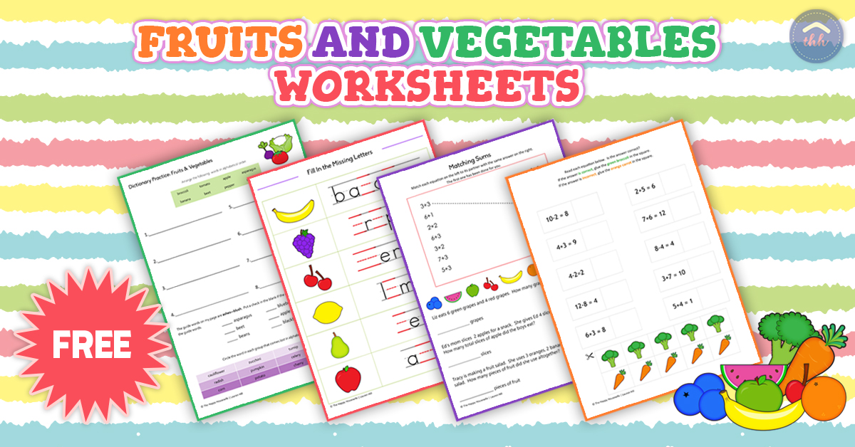 Fruits and Vegetables Worksheets: Free Printables - The Happy Housewife