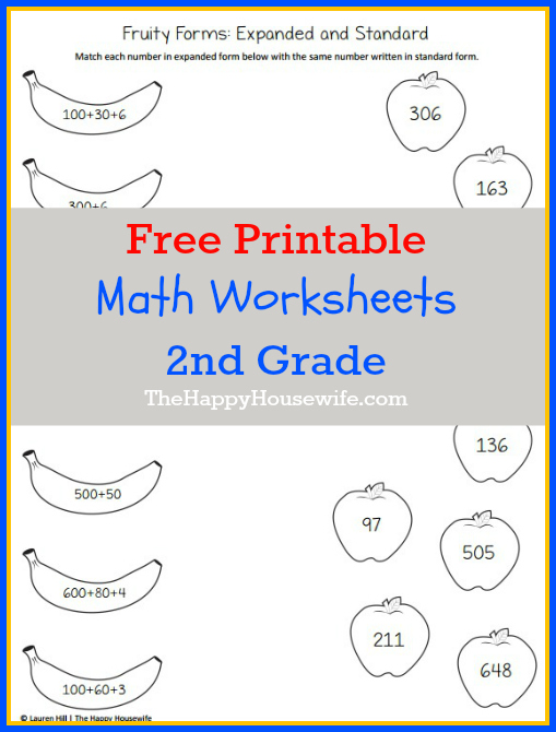 Math Worksheets for 2nd Grade: Free Printables - The Happy Housewife