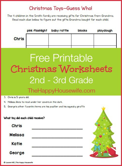 Christmas Themed Worksheets Free Printables The Happy Housewife 